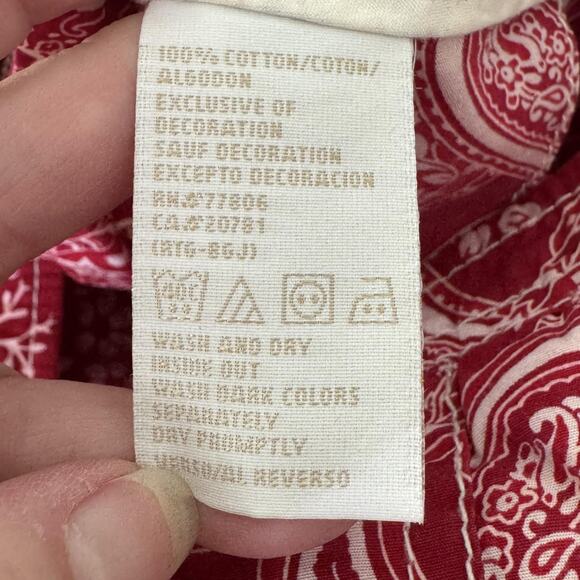 Tommy Hilfiger Skirt Womens 6 Red Paisley Boho A-Line Cotton Side Zip Summer - Picture 4 of 8